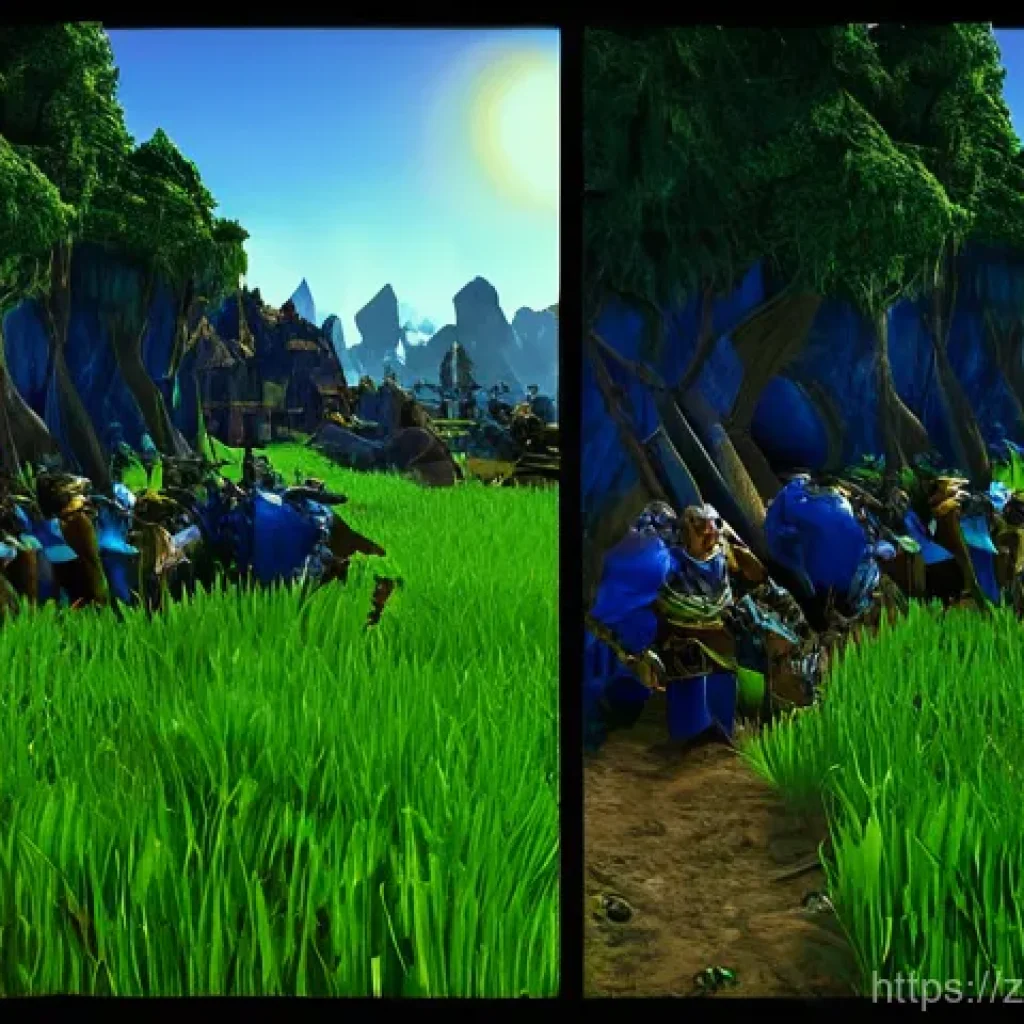 워크래프트3 최적화 옵션 설정 - **Prompt:** A dynamic, split-screen image depicting a gamer's experience before and after PC optimiz...