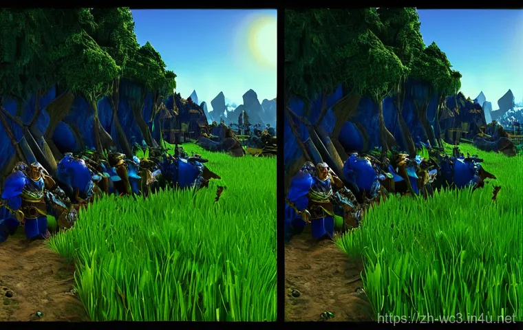 워크래프트3 최적화 옵션 설정 - **Prompt:** A dynamic, split-screen image depicting a gamer's experience before and after PC optimiz...