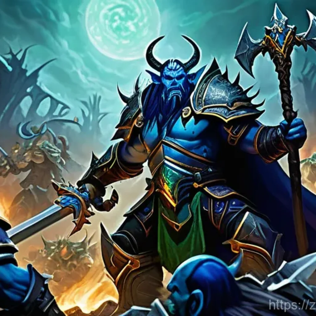 워크래프트3 레더 게임 가이드 - **Prompt 1: "Epic Clash on the Battlefield"**
A highly detailed, epic fantasy art illustration d...