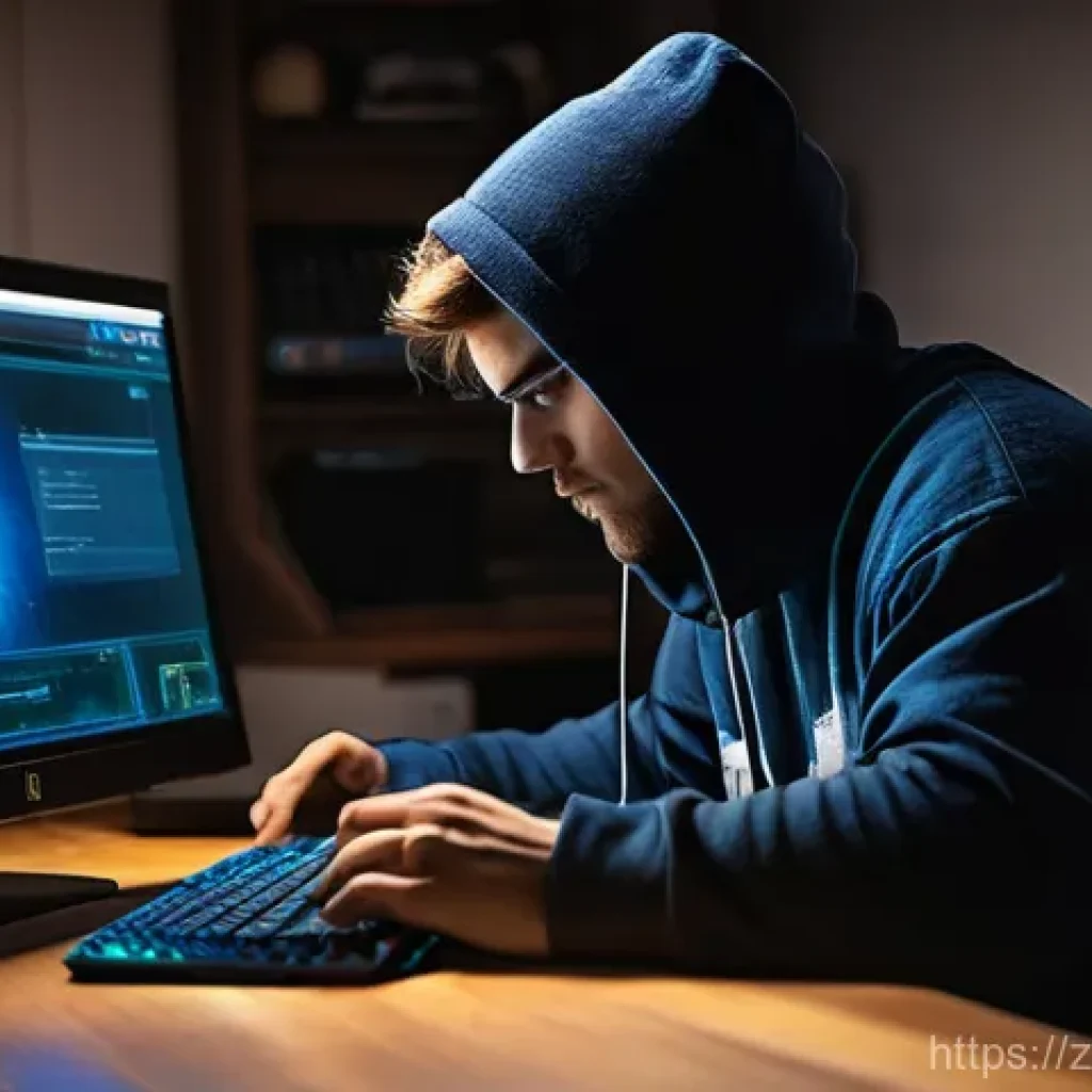 워크래프트3 배틀넷 연결 방법 - **Prompt:** A young adult, casually dressed in a comfortable hoodie and jeans, is meticulously check...