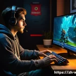 워크래프트3 해킹 및 보안 경고 - **Phishing Trap Vigilance**
    A young male gamer, late 20s, with a focused and slightly skeptical ...