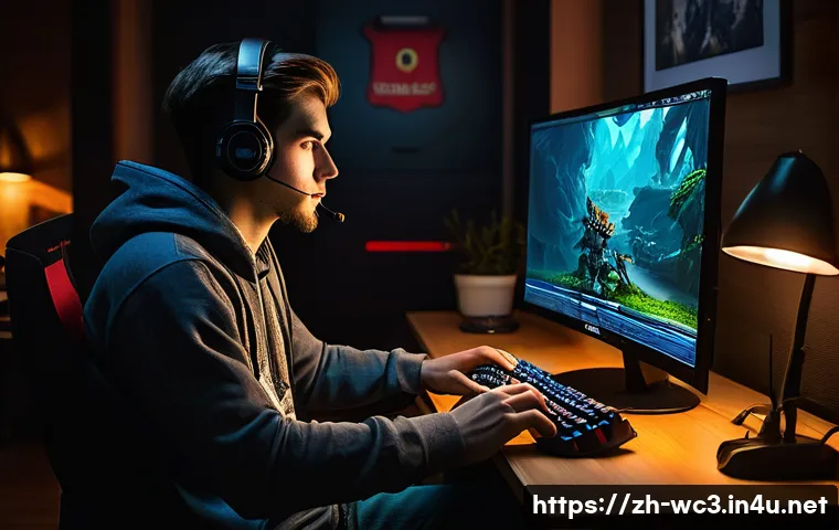 워크래프트3 해킹 및 보안 경고 - **Phishing Trap Vigilance**
    A young male gamer, late 20s, with a focused and slightly skeptical ...